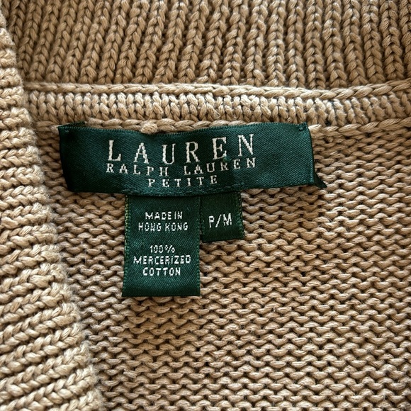 Vintage Ralph Lauren lady jacket, tan, cotton w/ silver buttons, size Mp - Picture 5 of 8